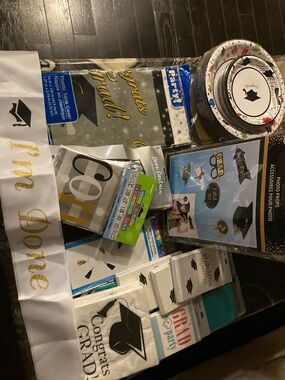 Graduation Party Supplies Set - Grad Sash, Decorations, invitations, tablec